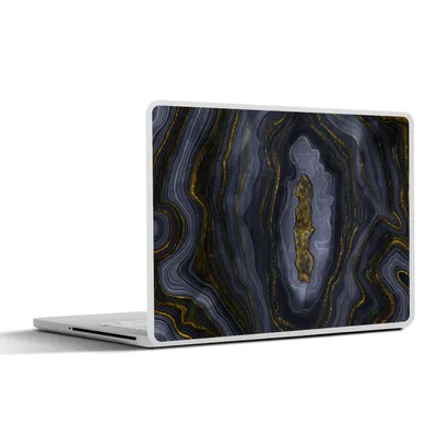 Produktbild von MuchoWow® Laptop Aufkleber Sticker Cover Geode - Achat - Schwarz & Gold 32.5x23.5 cm - Sticker für Laptop - Selbstklebend