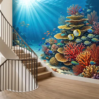 Immagine prodotto di Decorazione murale panoramica per bambini con paesaggio subacqueo