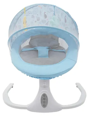 Produktbild von Babywippe - Elektrische Babyschaukel S-Y608 - Bluetooth Musik, Fernbedienung, Timer - 0-18 Monate, bis 18 kg - Blau