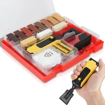Produktbild von SWANEW Holz Reparatur Set Laminat Parkett 17-teilig Wachs Reparaturset für Holz Oberflächen Holzoberflächen