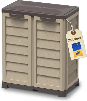Produktbild von Gartenschrank Wetterfest Outdoor Kunststoff Schrank Kunststoffschrank Mehrzweckschrank Balkonschrank Geräteschrank Terrassenschrank Kellerschrank