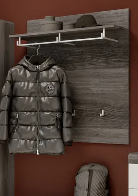 Produktbild von Garderobenpaneel "Shawn" Rauchsilber grau Wandgarderobe 90 x 98 cm
