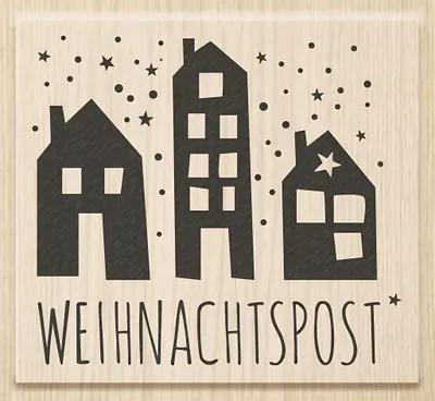 Produktbild von HEYDA 211800414 Stempel Weihnachten Weihnachtspost Holz matt lackiert