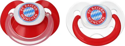 Image de FC Bayern 34963 Sucettes 6-18 mois, lot de 2, rouge/blanc