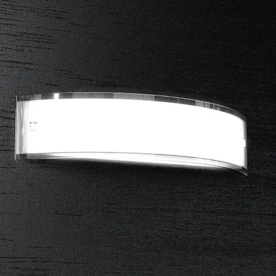 Zdjęcie produktu dla Współczesna lampa ścienna Linear Metal i białe szkło 2 światła E27 50Cm