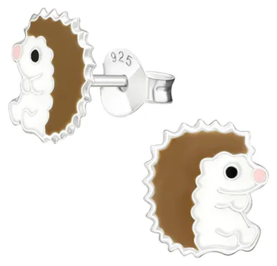 Produktbild von Kinder-Ohrstecker: 925 Silber Ohrringe „Igel“