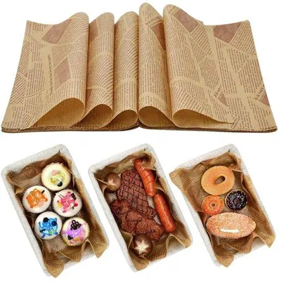 Produktbild von Herbruikbaar bakfolie 150 stuks Vintage krantenprintstijl Snackzakken