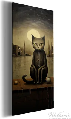 Produktbild von Wallario Premium Leinwandbild Nachtwächter der Stille in Größe 80 x 200 cm