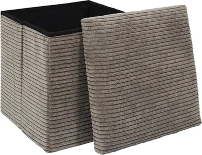 Produktbild von HowHomely Sitzhocker braun Pouffe 38 x 38 x 38 cm Puff