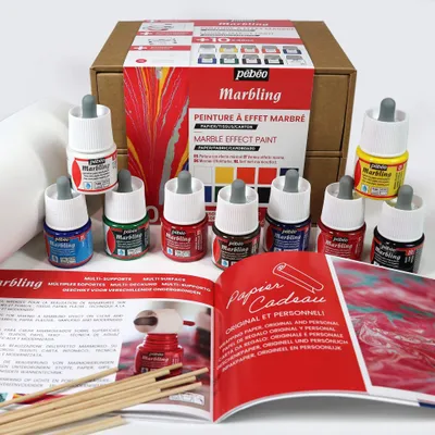 Image de Kit de marbrage Pébéo, 9 x 45 ml