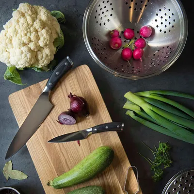 Image de Couteau de chef, manche en bois de Pakka de 20 cm