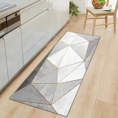 Produktbild von AIORBER Küchenteppich, Marmoroptik, rutschfester Teppich aus Polyester, wasserdicht, schalldämpfend,weich und bequem,Teppichläufer, für Flur und Küche