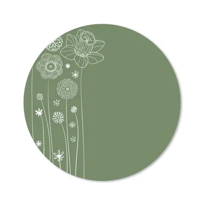 Produktbild von MuchoWow® Mauspad Mousepad Illustration eines Blumenmusters in Grün 50x50 cm - Mousepads - Maus Mat - Pad - Mausunterlage - Vinyl