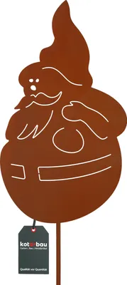 Zdjęcie produktu dla KOTARBAU® Dekoracja ogrodowa figury rdzy 70cm Swiety Mikolaj Dekoracja swiateczna ogród Ecorost wtyczka ogrodowa Swiateczne figury ogrodowe i posagi ogrodowe wtyczka rdzy dekoracja ogrodowa na zewnatrz stal nierdzewna