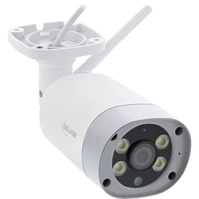 Produktbild von InLine SmartHome HD Kamera außen mit LED, IP66, IP-Sicherheitskamera, Draußen, Verkabelt & Kabellos, 45 m, Extern, Decke/Wand