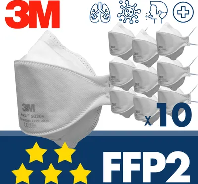 Produktbild von 10x 3M Aura 9320+ FFP2 ohne Ventil Atemschutzmaske