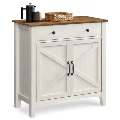 Produktbild von VASAGLE Küchenschrank, Sideboard mit Schubladen, Aufbewahrungsschrank mit Türen, verstellbare Ablage, Landhausstil, für Wohnzimmer Küche, 40x80 x80cm