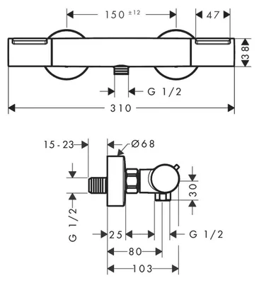 Produktbild von HANSGROHE 13346000 Thermostat Ecostat Element