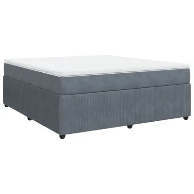 Obrázek produktu pro vidaXL Postel Boxspring s matrací Dark Grey 180x200 cm Velvet