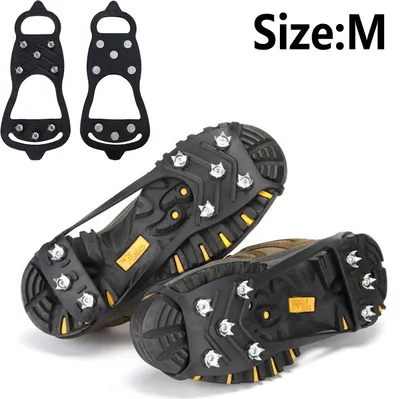 Obrázek produktu pro minhgoring M 1 pár hrotů na boty, hroty na boty s protiskluzovými hroty s 8 hroty, hroty Ice Cleats Spikes Ice Spikes pro turistické boty Crampons (24,5 * 10 cm)