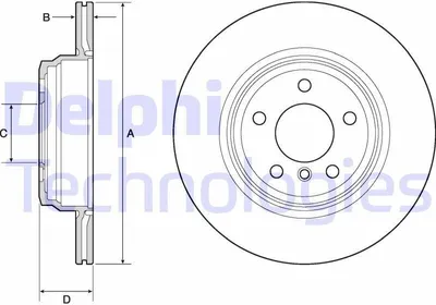 Produktbild von 2x DELPHI Bremsscheibe BG4665C für BMW 3 Touring (F31) 3 Limousine (F30 F80)