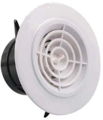 Imagen del producto de Ventilador de pared portátil - Fabricado en plástico ABS - Regulable - Portátil - Para sistemas de aire acondicionado - Ventilador de pared - Rejilla de ventilación