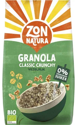 Immagine prodotto di Zonnatura Granola Classic Crunchy Vezelrijk 350g – Colazione ricca di fibre