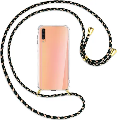 Produktbild von Handykette Backcover-Schutzhülle mit Band (Metall goldfarben) für Samsung Galaxy A50 - camouflage