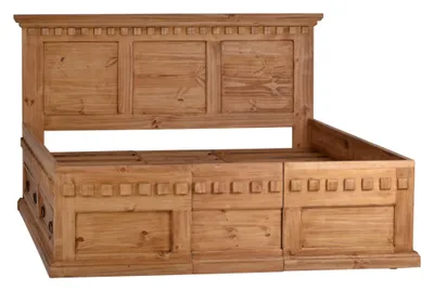 Produktbild von MiaMöbel Bett Mexico Möbel 160 cm Landhausstil Massivholz Pinie Honig