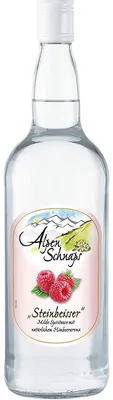 Produktbild von Alpenschnaps Steinbeisser Himbeere Obstbrand 35 Prozent 1000ml