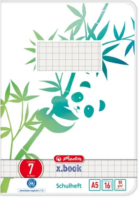 Obrázek produktu pro Herlitz 50040032 Herlitz Schulheft A5 GREENline 16 Bl. Lineatur 07 Panda