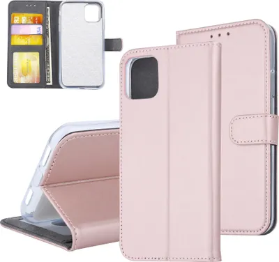 Produktbild von Book type case Apple iPhone 11 Pro Max Card holder Rose Gold - Magnetic closure