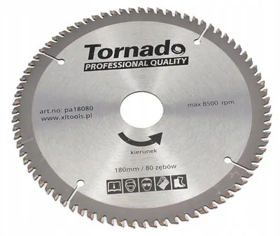 Produktbild von Tornado Kreissägeblatt für Aluminium 180mm 80 Zähne