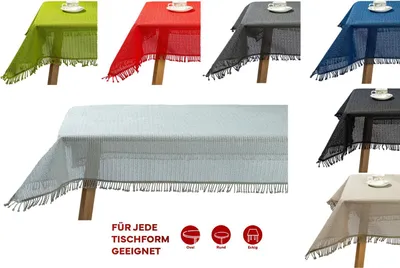 LAN&LAN Vichy Tischdecke Rechteckig – Waschbar, Aus Polycoton, Für Drinnen & Draußen, Ideal Für Picknicks & Feiern (6 Servietten Im Set)