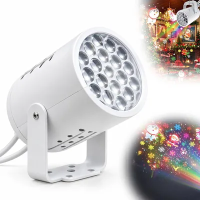 Produktbild von Weihnachtsdeko Projektor mit LED Licht, Weihnachtsmotive für Wand, Garten und Party