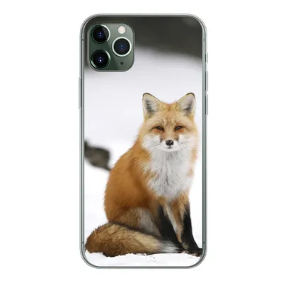 Produktbild von MuchoWow® Handyhülle Schutzhülle Hülle für iPhone 11 Pro Max Fuchs - Schnee - Winter Silikon Softcase Handy Hülle - Schutz