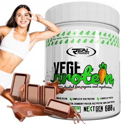 Immagine prodotto di PROTEINE VEGANE integratore proteico Real Pharm Vege 600 g CIOCCOLATO