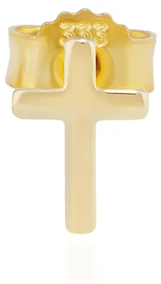 Produktbild von Einzel Kreuz Ohrstecker 333 Gelb Gold 8 Karat 7x5mm Kruzfix Ohrringe klein