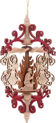 Produktbild von Christbaumschmuck Rollspan Engel mit Glocke - Christi Geburt (15cm) von Kreißl