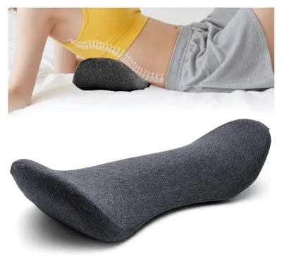 Produktbild von Orthopädisches Lendenkissen aus Memory-Schaum für Rückenschmerzen – Ergonomisch und atmungsaktiv für Bett, Auto, Bürostuhl und Sofa
