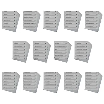 Produktbild von europrotokoll 14er Komplett-Set Ordnerregister für Ordnung in allen Bereichen wie z.B. Gesundheit, Pflege, Finanzen, Eigenheim, Haustiere, Immo etc.