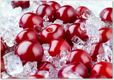 Produktbild von Tulup® Glas-Bild - 100 x 70 - Wandbild aus Glas - Wandkunst - Wandbild hinter gehärtetem Sicherheitsglas - Essen & Getränke - Eis Kirsche - Rot