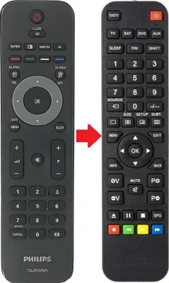 Produktbild von Ersatz Fernbedienung für Philips CRP664/01 | CRP793/01 | RC4717/01