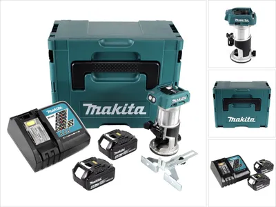 Produktbild von Makita DRT 50 RGJ Akku Multifunktionsfräse brushless 18V + 2x Akkus 6,0 Ah + Schnellladegerät im Makpac 3