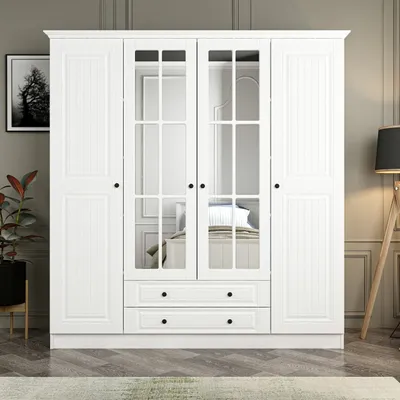 Immagine prodotto di Skye Decor, Kale - 4781, armadio, bianco, 100% pannelli truciolari rivestiti in melamina, 180 x 52 x 210 cm
