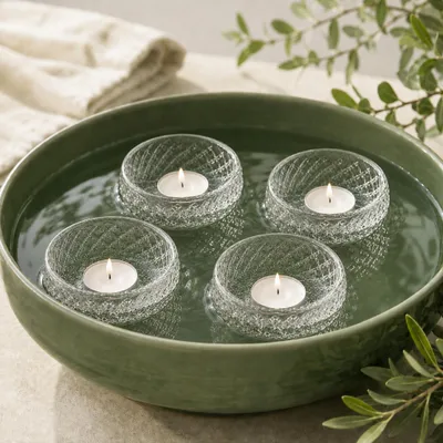 Produktbild von Schwimmschalen Klar aus Glas 4er Set, in Ø 8,5 cm