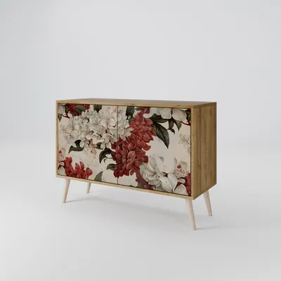 Produktbild von Spacerebels Kommode mit 2 Türen - Sideboard Komodenschrank - Highboard - Kleiderschrank Möbel - Wohnzimmer Schlafzimmer - 57,5×111×42 (HxBxT)