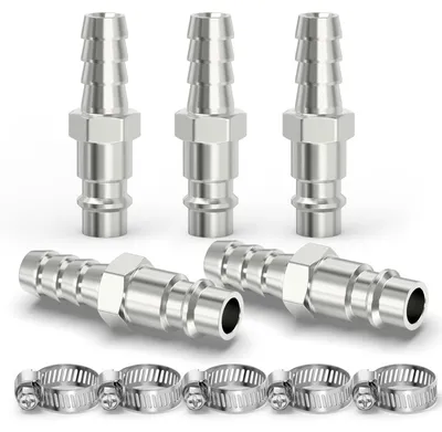 Image de 5 raccords pneumatiques 3-en-1 nickelés