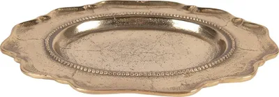 Produktbild von Clayre & Eef Dekoration Schale 31x22x3 cm Goldfarbig Aluminium