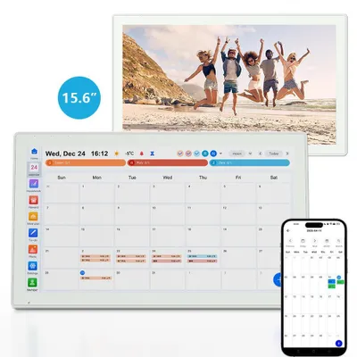 Obrázek produktu pro ZELURXX KI Chytrý digitální kalendář s 15,6palcovým dotykovým displejem – hlasové ovládání, synchronizace kalendáře, správa úkolů a odměn, plánovač jídel, digitální fotorámeček